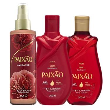 Imagem de Kit Paixão Ameixa Rubi: Loção Hidratante, Óleo Corporal e Body Splash 200ml