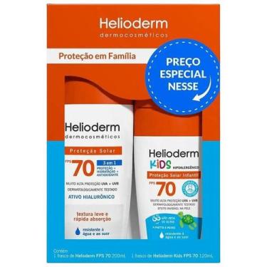 Imagem de Kit Helioderm Família Protetor Solar Corporal FPS70 200ml + Protetor S