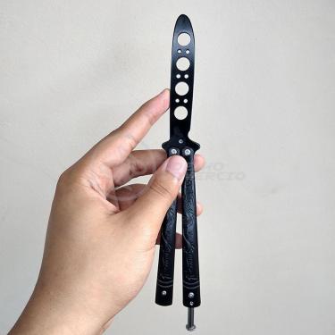 Imagem de Knife Black Butterfly Preta Borboleta Dobrável Inox