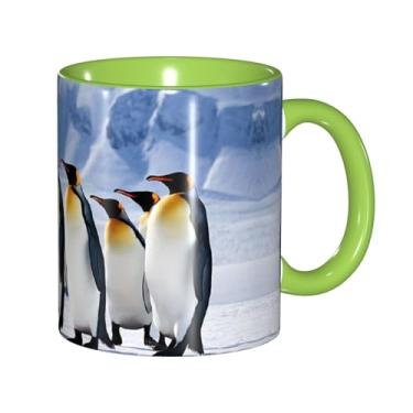 Imagem de Zeraoke Canecas de café criativas com estampa de pinguins no iceberg, personalizadas, presente para a família, tamanho de 325 ml, unissex