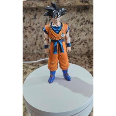 Imagem de Figura Goku DBZ Pintada à Mão Estilo 2D, 14,9 cm, PLA, Acabamento Artesanal, Colecionável