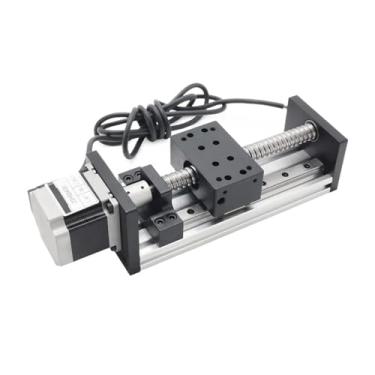 Imagem de S25HH0 Curso de 100 mm a 400 mm Atuador de guia de movimento linear duplo deslizante de trilho linear 1605 Motorizado com motor de passo Nema23 (Conjunto A, curso 400 mm)