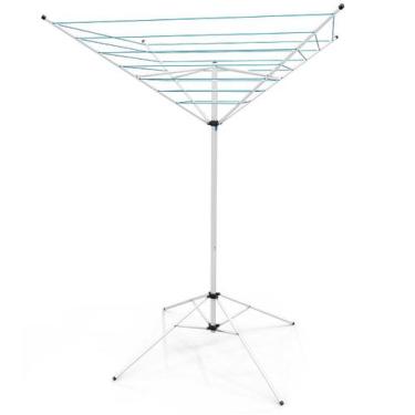 Imagem de Varal De Chão Aço Carbono Retrátil Giratório Reforçado 7 Cordas Duráve