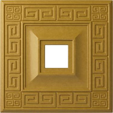 Imagem de Medalhão de teto Ekena Millwork CM18ERAMF Eris, 45,72 cm L x 45,72 cm A x 8,89 cm ID x 3,17 cm, Americana, 18"W x 18"H x 3 1/2"ID x 1 1/8"P (Fits Canopies up to 9 7/8"), Hand-Painted Iridescent Gold