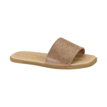 Imagem de Chinelo Feminino Moleca Slide Nude Strass-Feminino
