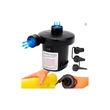 Imagem de Bomba de Ar Manual com Bico para Bolas, Metal e Plástico, 28cm x 3,5cm, Inclui Bico Agulha e Mangueira, para Futebol, Vôlei, Basquete e Boias