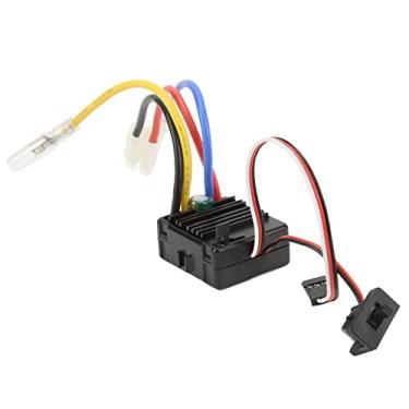 Imagem de CUOFYUNL 60A RC Brushless Motor ESC Acessórios de substituição ESC à prova d'água para barco carro RC 1/10 (Preta)
