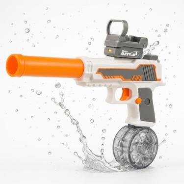 Imagem de Pistola De Água Automática Longo Alcance com LED e Bateria Recarregável Brinquedo Infantil para Crianças Brinquedo Arminha de Lançadora de Agua Arminha Water Gun (Cinza)
