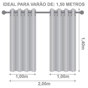 Imagem de Cortina Blackout Pvc Com Tecido Voil 2,00 M X 1,40 M 100% Poliéster - Avelã