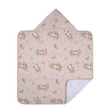 Imagem de Toalha de Banho para Bebê 68 cm x 68 cm Bublim, Urso Espaço Bege