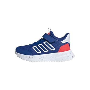 Imagem de adidas Tênis infantil unissex X_PLR Path Elastic Lace & Strap, Azul royal/branco/vermelho semi lúcido, 11.5 Little Kid