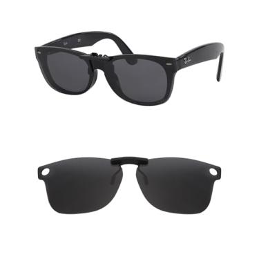 Imagem de HILEEN Clip-on polarizado para óculos de sol Ray-Ban RB5184F 52-18 - Preto