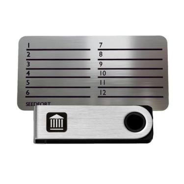 Imagem de Ledger Nano S Plus Seedfort Palavras Sementes Placa de Aço Hardwallet