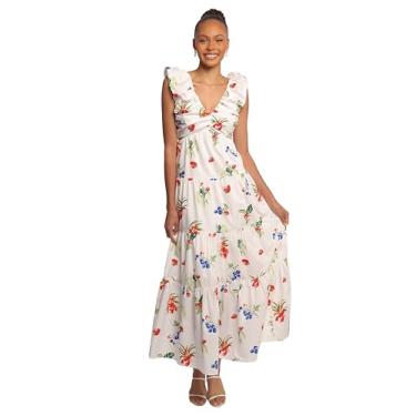 Imagem de Petal & Pup Vestido feminino Valerie Maxi Off White Red, Branco/Vermelho, PP