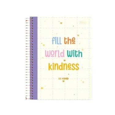 Imagem de Caderno Universitário Be Kind Cadersil - 10 Matérias, 160 Folhas Coleção Alegre Alto Astral (Frase)