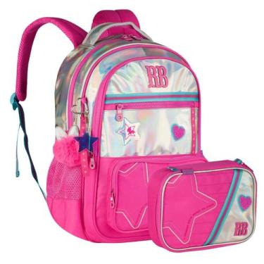 Imagem de Kit Mochila Rebecca Bonbon Clio Metalizado Costas Cor:KIT-LilásQuadrad