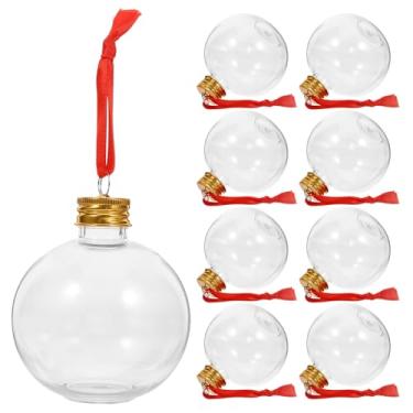 Imagem de Lâmpadas de bolas preenchíveis para árvore de Natal: 10 peças mini bola de plástico redonda para enfeites de pendurar árvore de Natal, decoração de artesanato faça você mesmo