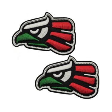 Imagem de Patch de águia do México, bandeira mexicana, remendo de ferro sobre remendo, tático militar moral bordado, gancho e mochila (2 peças-D)