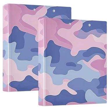 Imagem de Pasta fotográfica camuflada pastel de 3,8 cm, fácil de limpar, fichário espaçoso com bolsos, fichário oficial resistente