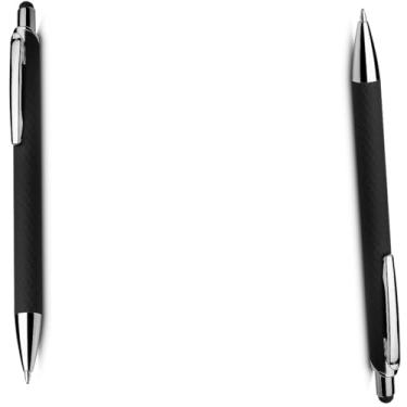 Imagem de Caneta Esferográfica Executiva em Alumínio Reciclável, Escrita Azul, Ponta Touch, Corpo Cilíndrico, Acabamento Fosco, Refil Parker, 14cm (Kit 2 preto)