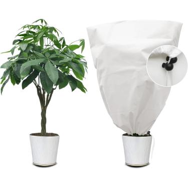 Imagem de Coberturas de plantas Proteção contra congelamento, Cobertores de geada de inverno para clima frio, jaqueta de arbusto com cordão, pano reutilizável de proteção contra geada para plantas ao ar livre