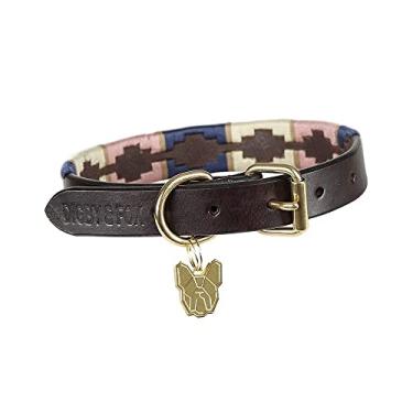 Imagem de Gola polo para cães Shires Drover azul-marinho/rosa/natural pequena