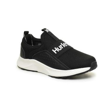 Imagem de Hurley Tênis infantil sem cadarço Cameron – Tênis esportivo leve para meninos e meninas com faixa elástica, cabedal de malha respirável e palmilha acolchoada – Tênis de corrida fácil de colocar e