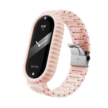 Imagem de HEPUP Pulseira de plástico transparente para xiaomi mi band 8 esporte pc pulseira de substituição para miband 8 acessórios smartwatch(Pink)