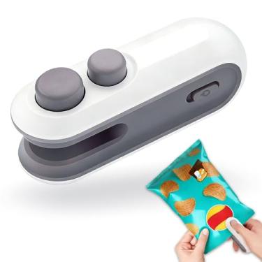 Imagem de Mini seladora de bolsa, 2 em 1 USB, recarregável, seladora e cortadora, seladora portátil para sacolas plásticas, lanches e armazenamento de alimentos