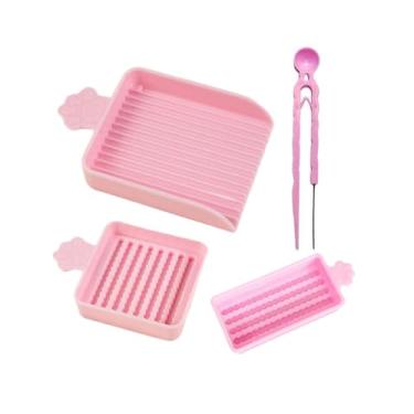 Imagem de Baoblaze Kit com 4 Mini Miçangas Fusíveis de 2,6 mm - Bandeja Organizadora para Miçangas Fusíveis - Fácil de Usar e que Economiza Tempo na Seleção de para, Rosa