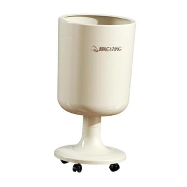 Imagem de predolo Lixeira com Rodas, Grande Capacidade de 16L, Lixeira Robusta para Escritório, Quarto, Casa, Banheiro e Sala de Estar, Branco