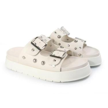 Imagem de Papete Feminina Fivelas CHARLOTTE Sola Alta, Off white, 37