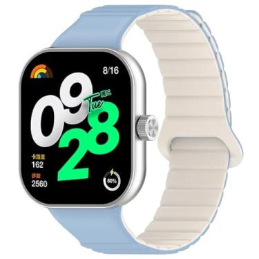 Imagem de SRDRK Cinta magnética de silicone para relógio Redmi 4 acessórios Substituição Smart Watch Band Wrist Soft Sport Sport Bracelet para Miband 8Pro Watchbands(Blue-Starlight,For Redmi Watch 4)