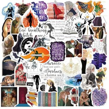 Imagem de 50 peças adesivos de romance trono de vidro, adesivos de garrafa de água, decalques de vinil à prova d'água, adesivos de livros para laptop, telefone, diário, skate, guitarra, bicicleta (s)