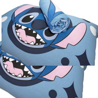 Imagem de Jogo de Lençol Portallar Disney Stitch Joy Fronha 100% Algodão Casal Big Stitch Joy