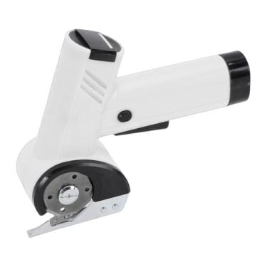 Imagem de Cryfokt Tesoura Elétrica Sem Fio, Cortador de Caixa de Papelão Recarregável Com Luz LED Embutida, Lâminas de Segurança Duplas e Trava, Tesoura de Tecido Poderosa para Tela, Papel, (Branco)