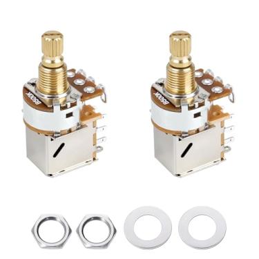 Imagem de Banworks Potenciômetros de violão B500K imperial de 3/20.3 cm com rosca de 18 estrias de eixo curto dividido (comprimento de 15 mm) Potenciômetros lineares cônicos para Fender Strat/Tele Gibson Les