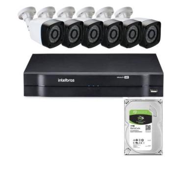 Imagem de Kit Segurança Dvr Intelbras 8 Ch c/hd de 1tb e 6 Câmeras Full hd 2mp 1