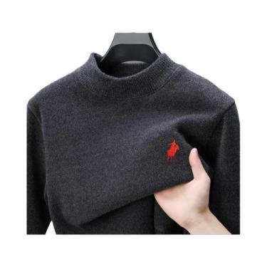 Imagem de Suéter Masculino De Inverno Com Bordado, Designer Casual, Gola Redonda