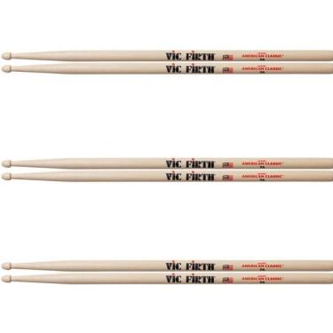 Imagem de Kit 3 Pares Baquetas Vic Firth 7A American Classic Cod1265