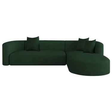 Imagem de Sofá Modular Celinne Luxuoso Sala De Estar Decoração Luxo 265cm Suede Cor Verde