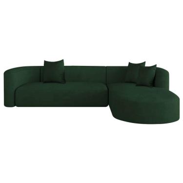 Imagem de Sofá Modular Celinne Luxuoso Sala De Estar Decoração Luxo 265cm Suede Cor Verde