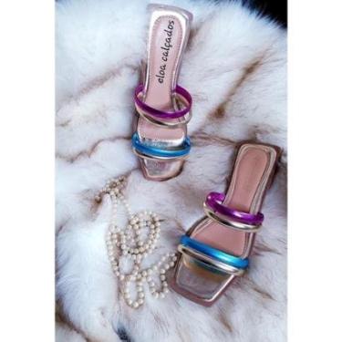 Imagem de Sandalia Rasteira Rasteirinha Feminina Lançamento Metalizada-Feminino