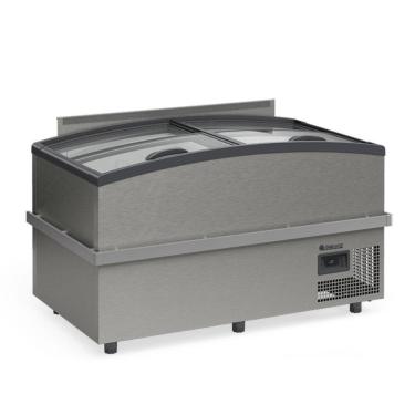 Imagem de Expositor Ilha Supermercado Dupla Ação GISM150 Branco Gelopar Bivolt