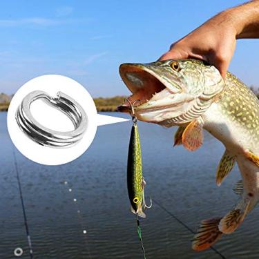 Imagem de Anéis divididos de pesca em aço inoxidável com alicates 200 peças sortidas conectores de isca de 5 tamanhos conjunto de equipamento para pescadores e entusiastas da pesca