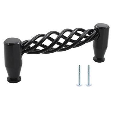 Imagem de TTZEZE Pacote com 6 puxadores de armário, ninho de pássaro, alça torcida, armário, gaveta, armário, armário, estante, ferragens para cozinha, banheiro, quarto, com parafusos (cilindro 128 mm/5,04