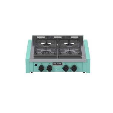 Imagem de Fogão de Mesa de Embutir 4 Bocas Venax Temis Verde Gás GLP