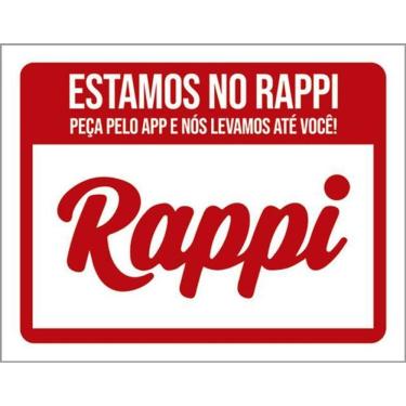 Imagem de Kit 10 Placas Estamos No Rappi Peça Pelo App 36X46