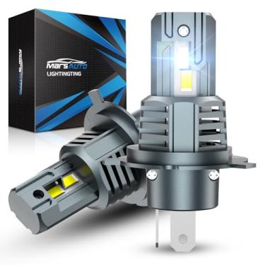 Imagem de Marsauto Lâmpada H4, saída de brilho 48000LM 6000K branco frio, 9003 lâmpadas de neblina H4 IP68 à prova d'água 60.000 horas Vida útil, instalação de 3 minutos, pacote com 2