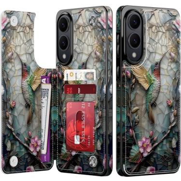 Imagem de Goodon Capa carteira para Samsung Galaxy S25 Edge com suporte para cartão, bloqueio RFID, capa floral vintage estética, capa protetora retrô moderna exclusiva para mulheres e meninas - floral